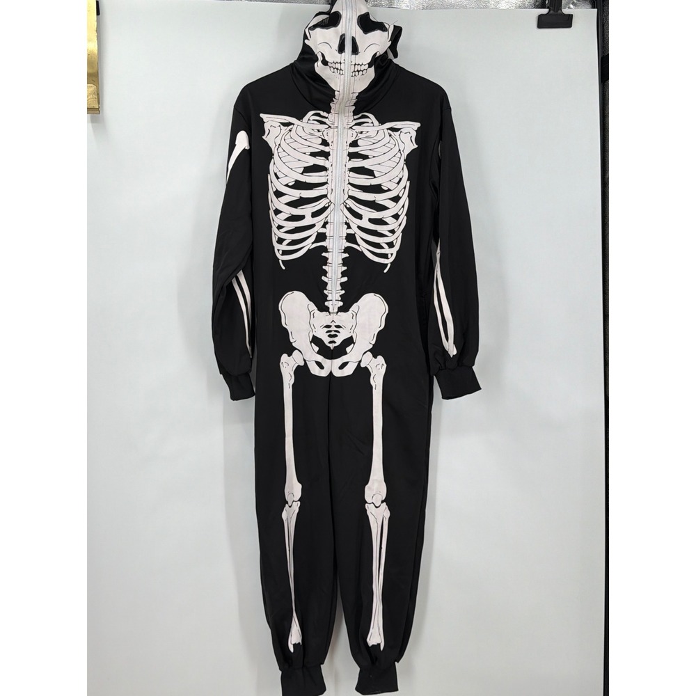 Spooktacular Creations Women Skeleton Hooded Jumpsuit Costume XS Halloween